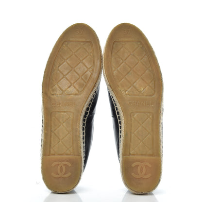 Chanel Lambskin CC Espadrilles 37 Black 5 of 9