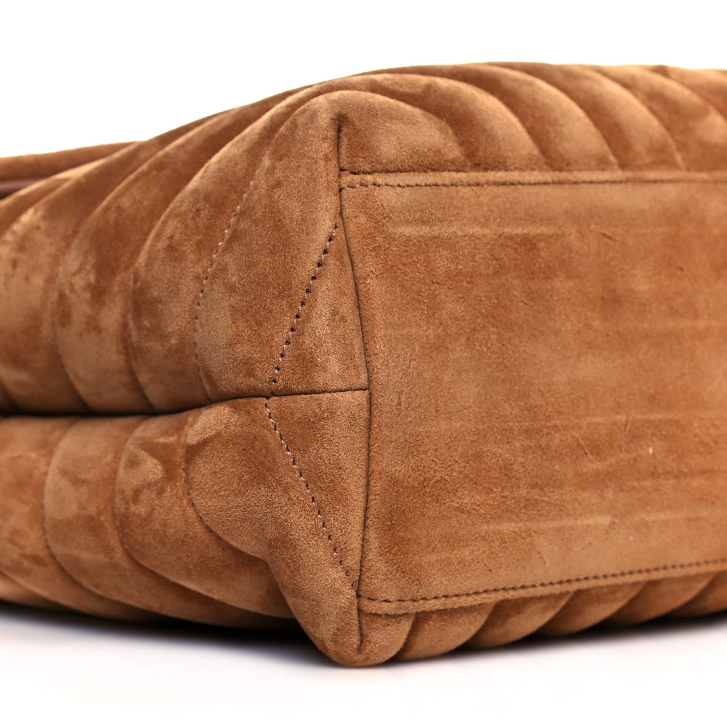 Suede Y Quilted Monogram Medium Loulou Chain Satchel Cinnamon