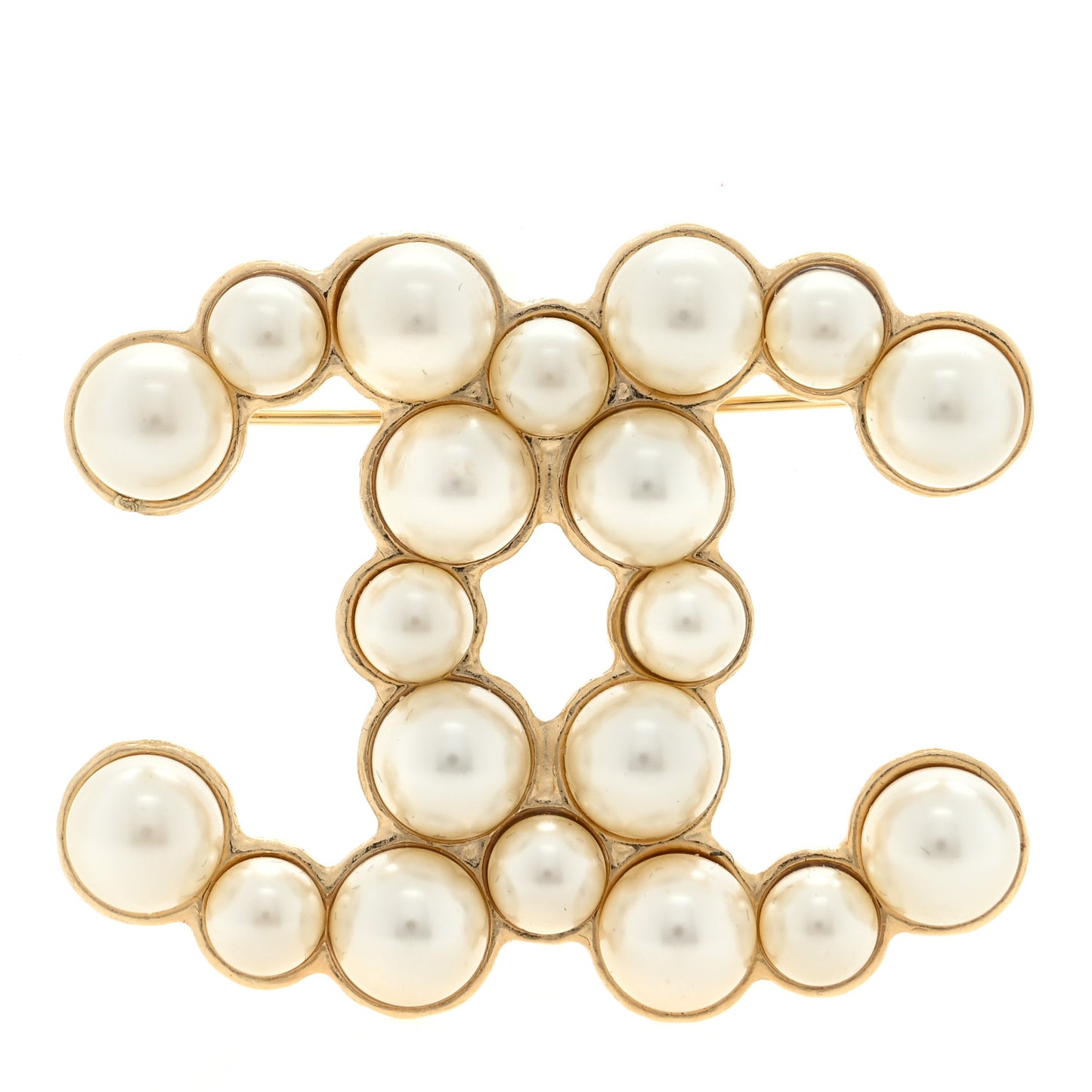 Pearl CC Brooch Gold Pearly White