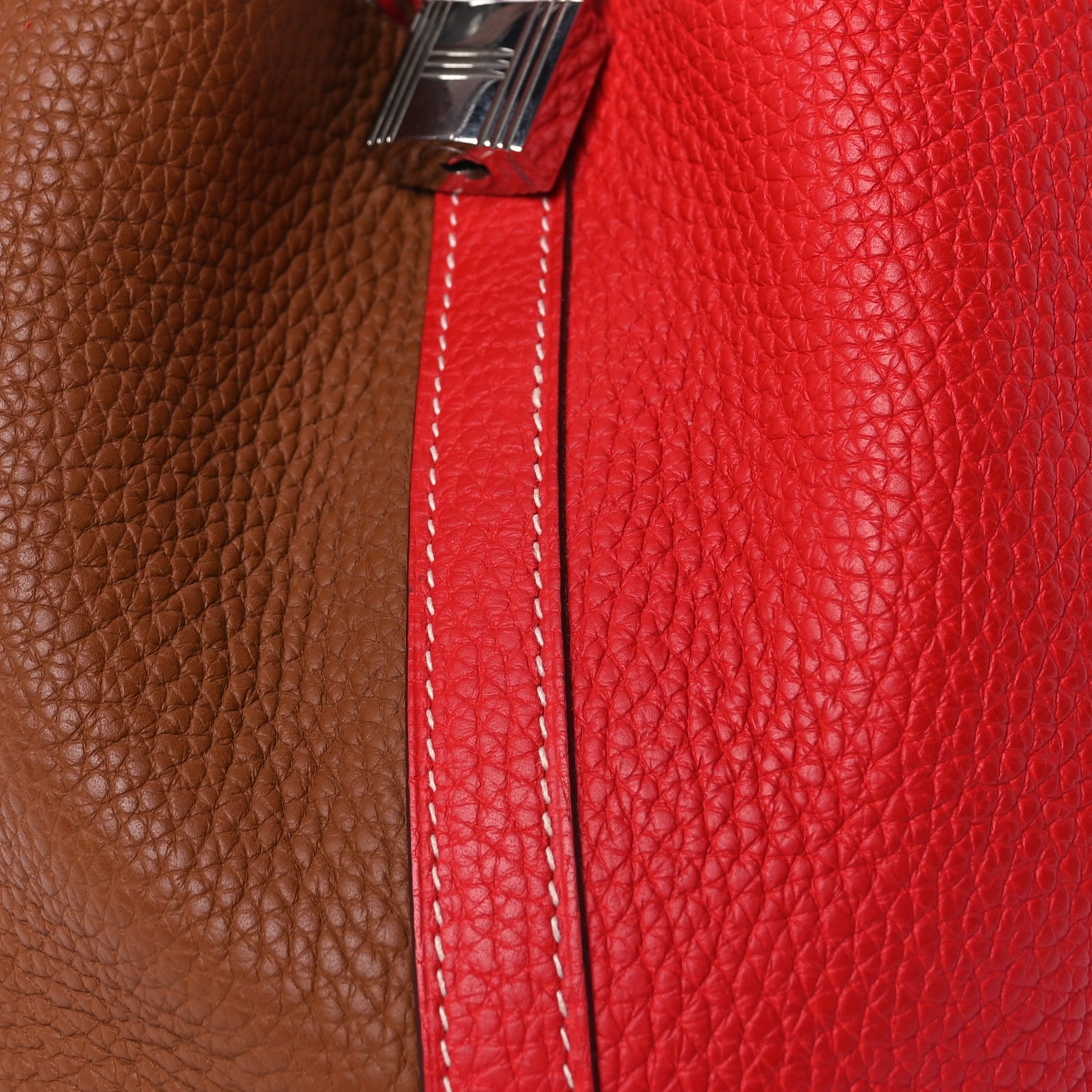 Hermes Taurillon Clemence Casaque Picotin Lock 18 PM  Gold Rouge De Coeur 6 of 7