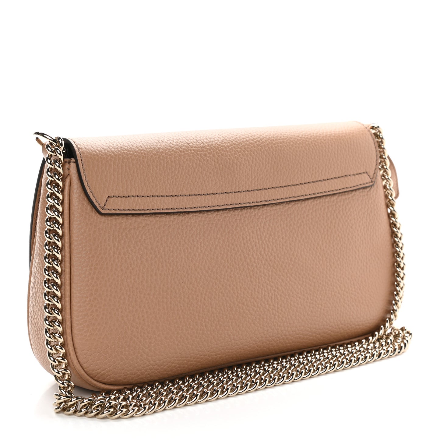 Pebbled Calfskin Medium Soho Flap Crossbody Camelia