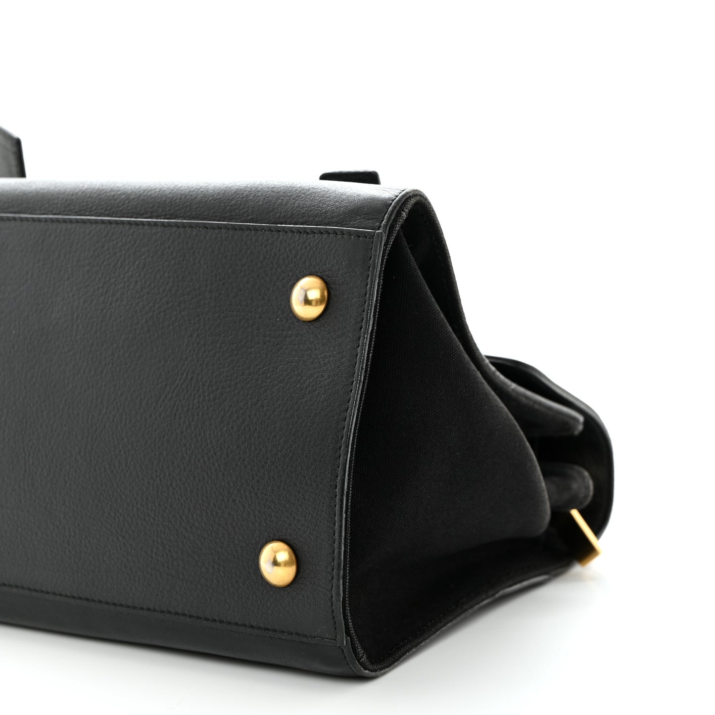 Calfskin Canvas Small Muse Two Black