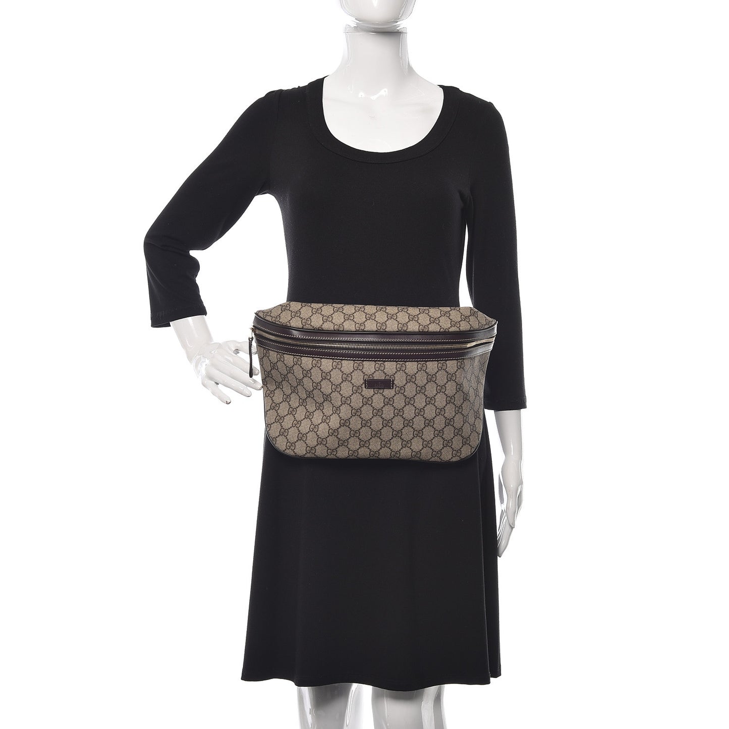 GG Plus Monogram Belt Bag Dark Brown