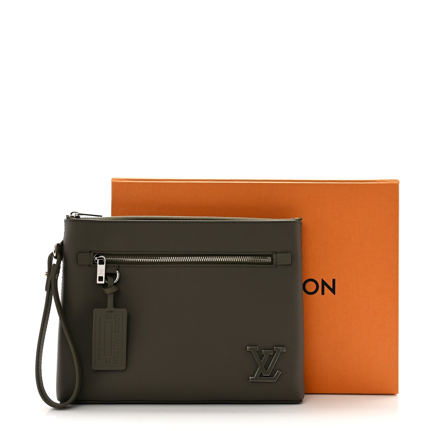 Louis Vuitton Calfskin Aerogram Takeoff Pouch Khaki 7 of 7