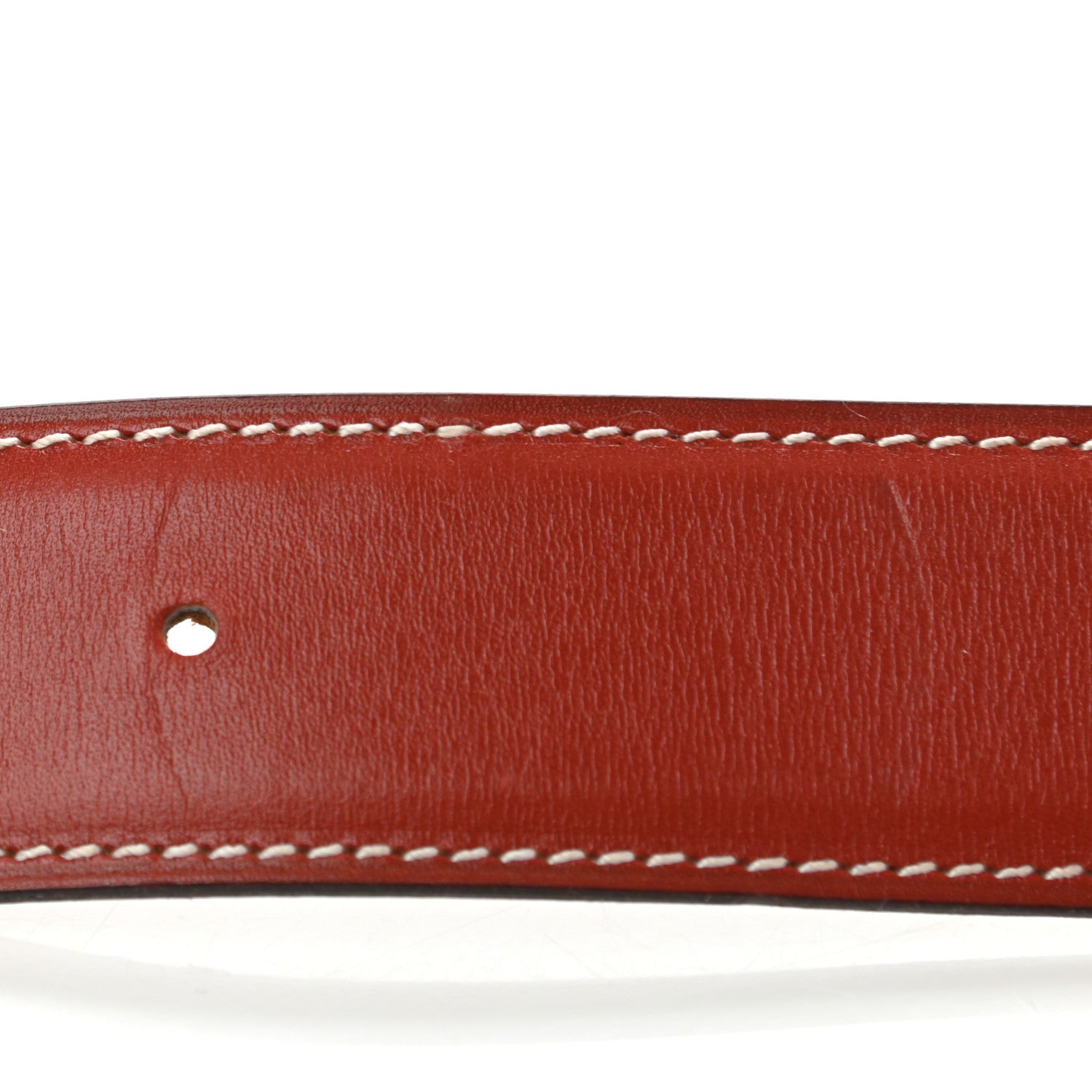 Hermes Box Courchevel 32mm Belt Strap 80 Rouge H Gold 6 of 8