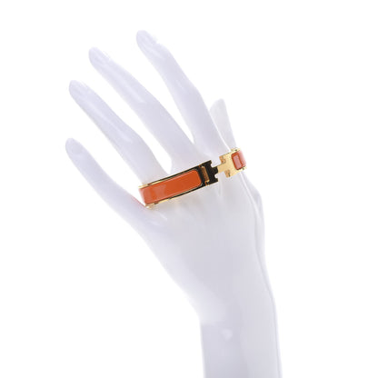 Hermes Enamel Narrow Clic Clac H Bracelet PM Orange 2 of 6