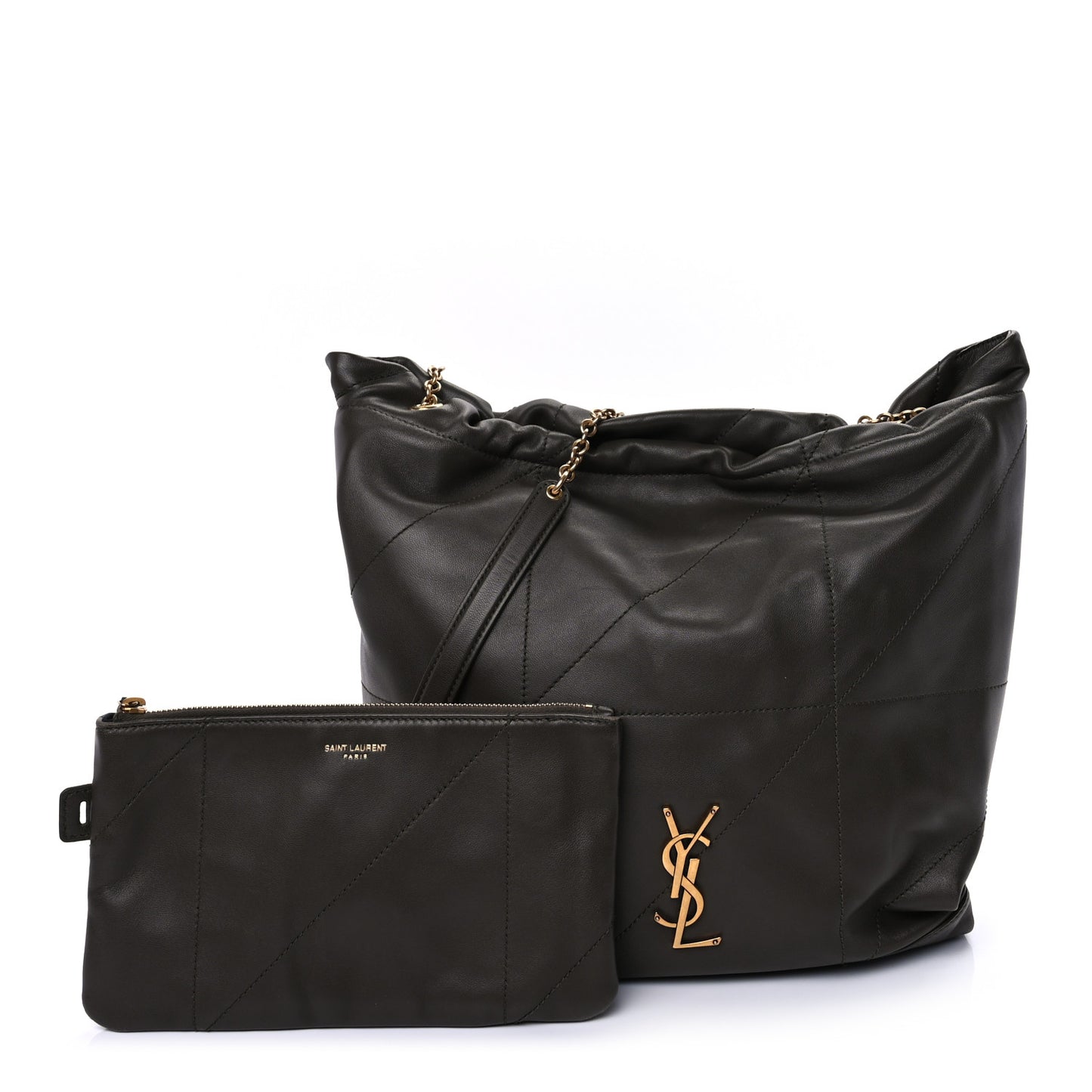 Lambskin Matelasse Monogram Medium Jamie 4.3 Pochon Light Musk