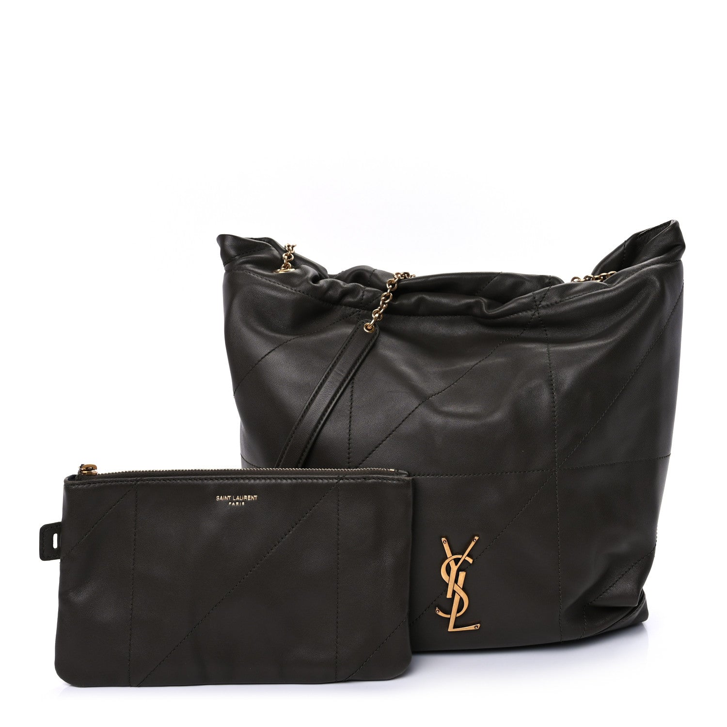 Saint Laurent Lambskin Matelasse Monogram Medium Jamie 4.3 Pochon Light Musk 1 of 9