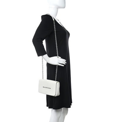 Balenciaga Pebbled Calfskin Chain Wallet White 2 of 11