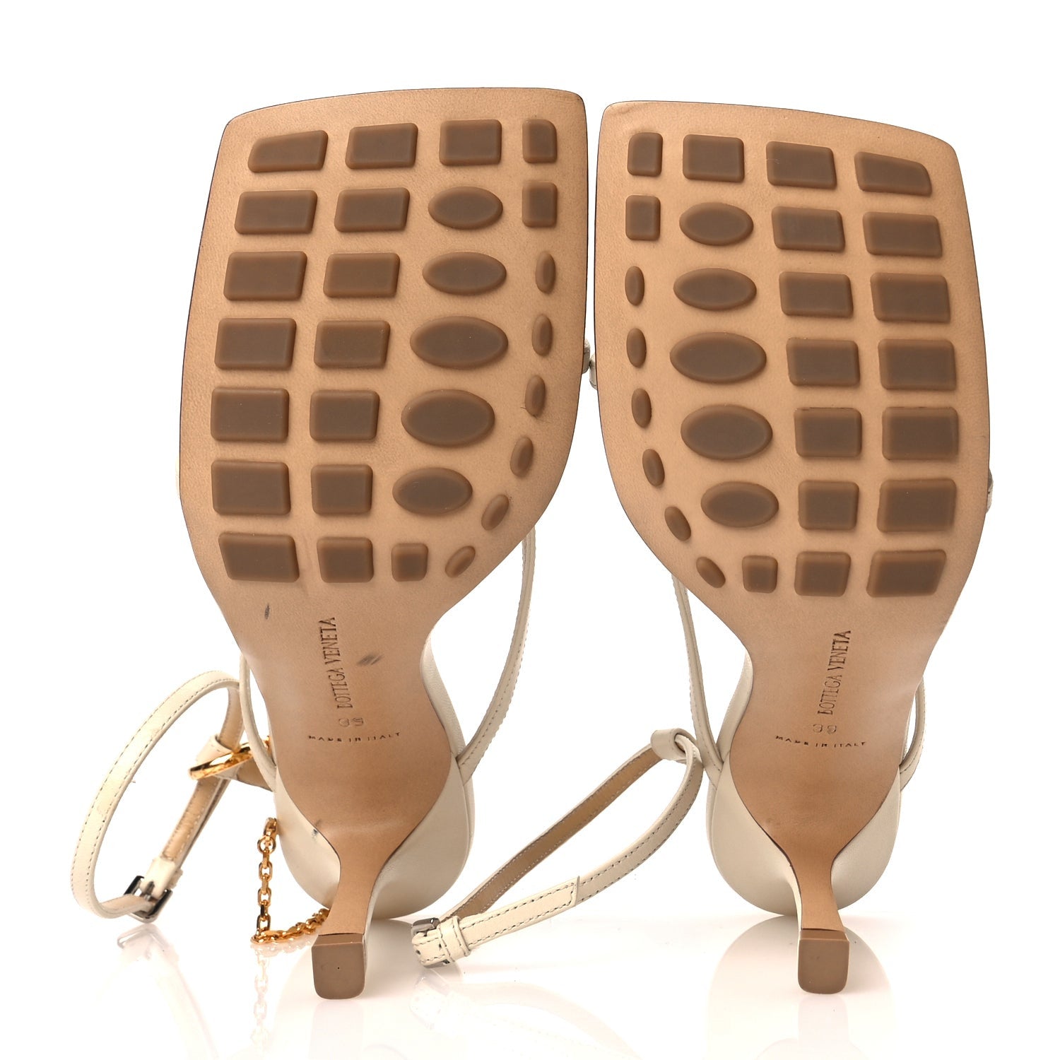 Bottega Veneta Lambskin Stretch Chain Strap 90mm Sandals 39 Sea Salt 7 of 9