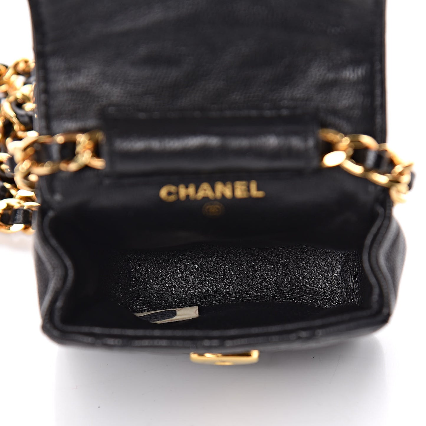 Lambskin Quilted Micro Mini Flap Black