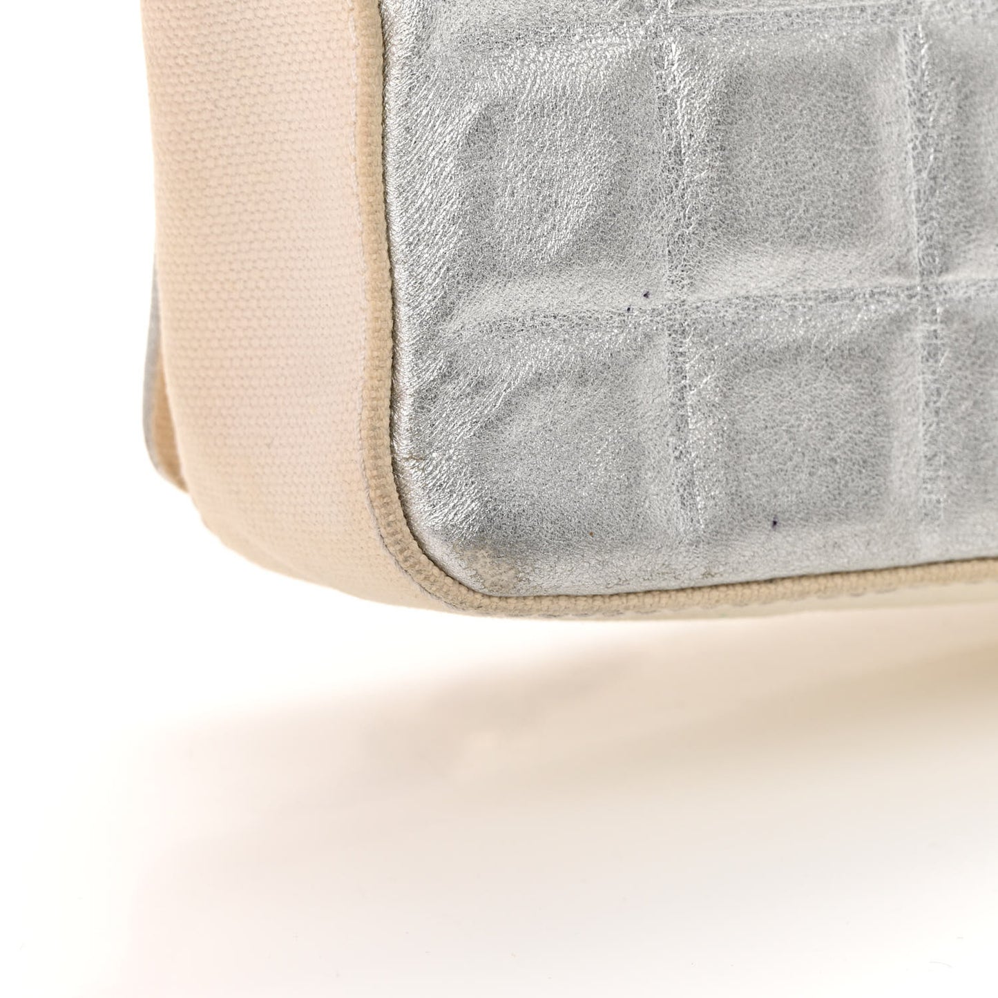Canvas Metallic Lambskin Chocolate Bar N°5 Bag White