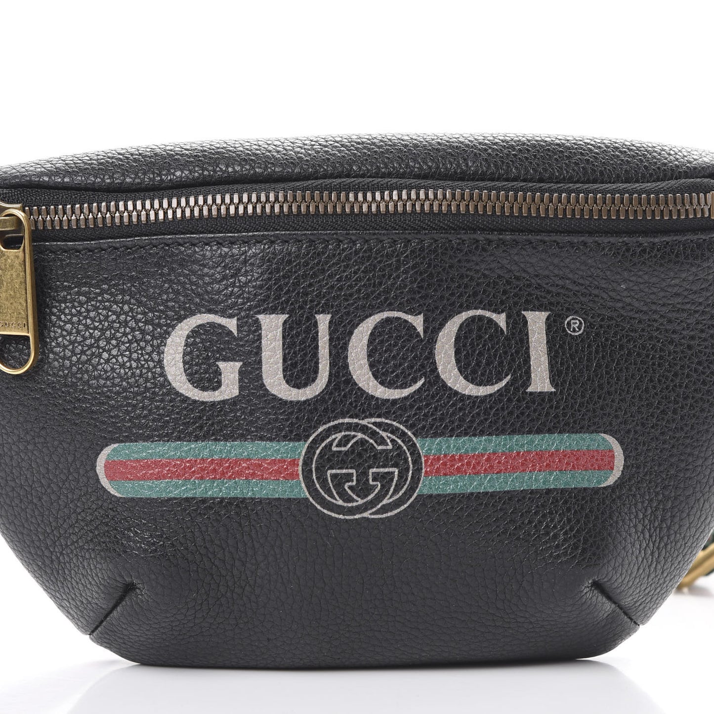 Grained Calfskin Small Logo Belt Bag Black