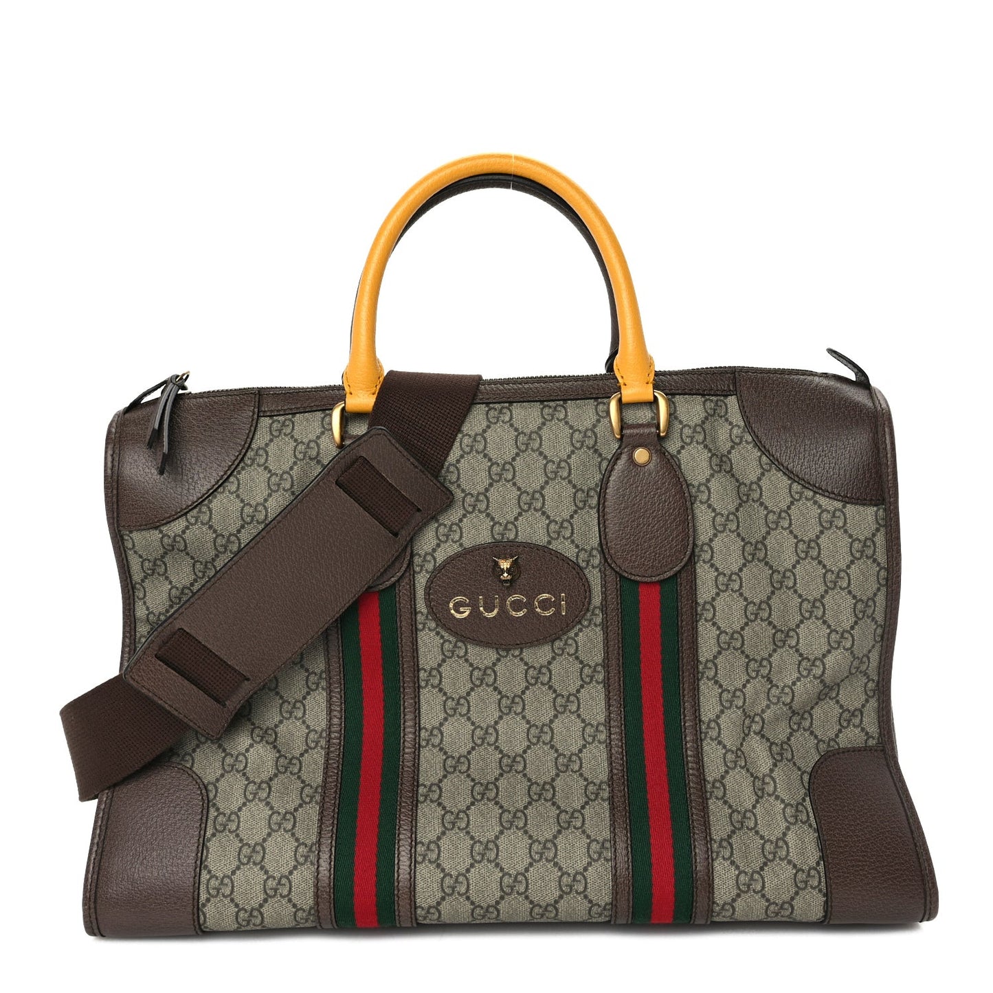 Soft GG Supreme Monogram Web Neo Vintage Duffle Bag Beige New Acero Crop