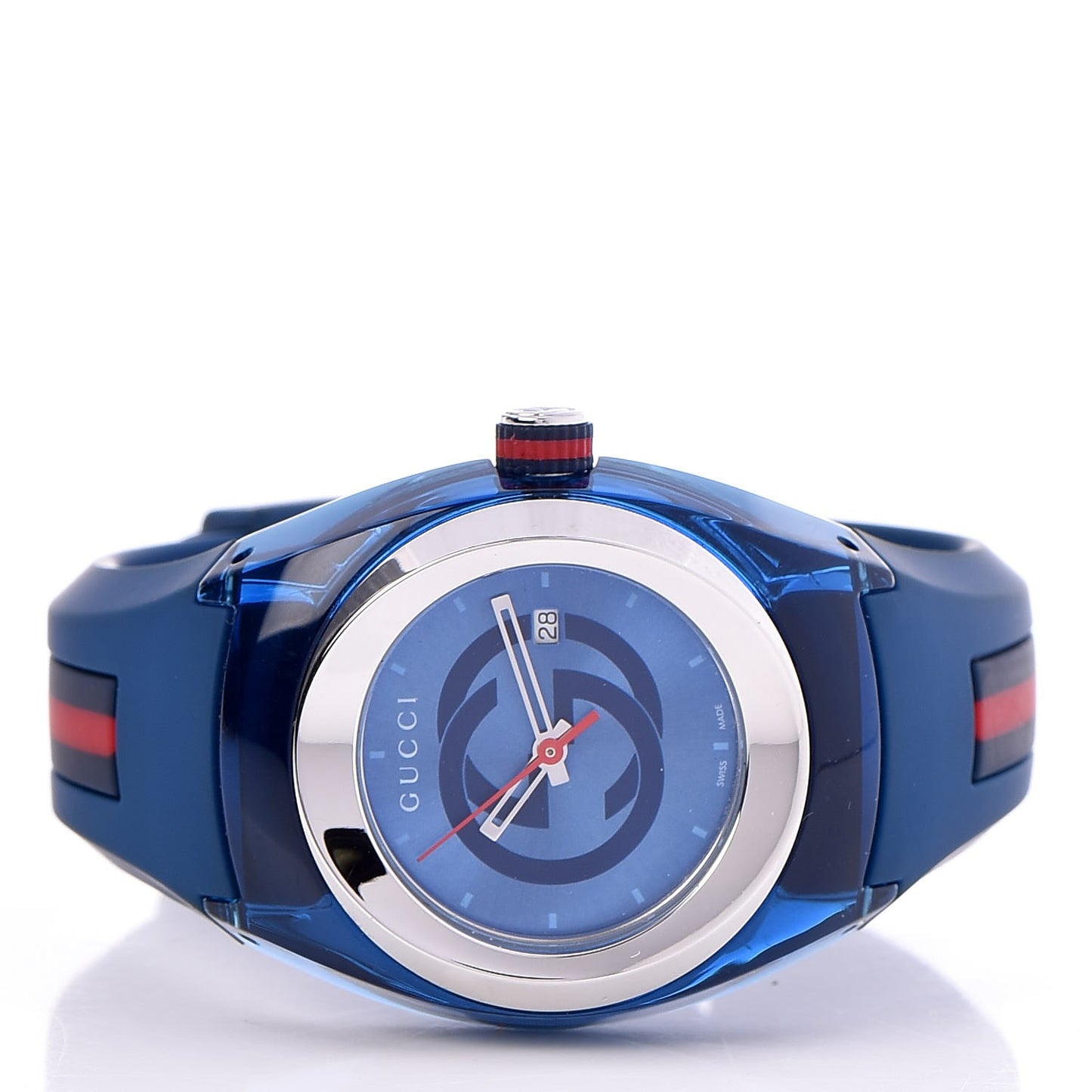 Stainless Steel Rubber 36mm Sync Web Quartz Watch Blue