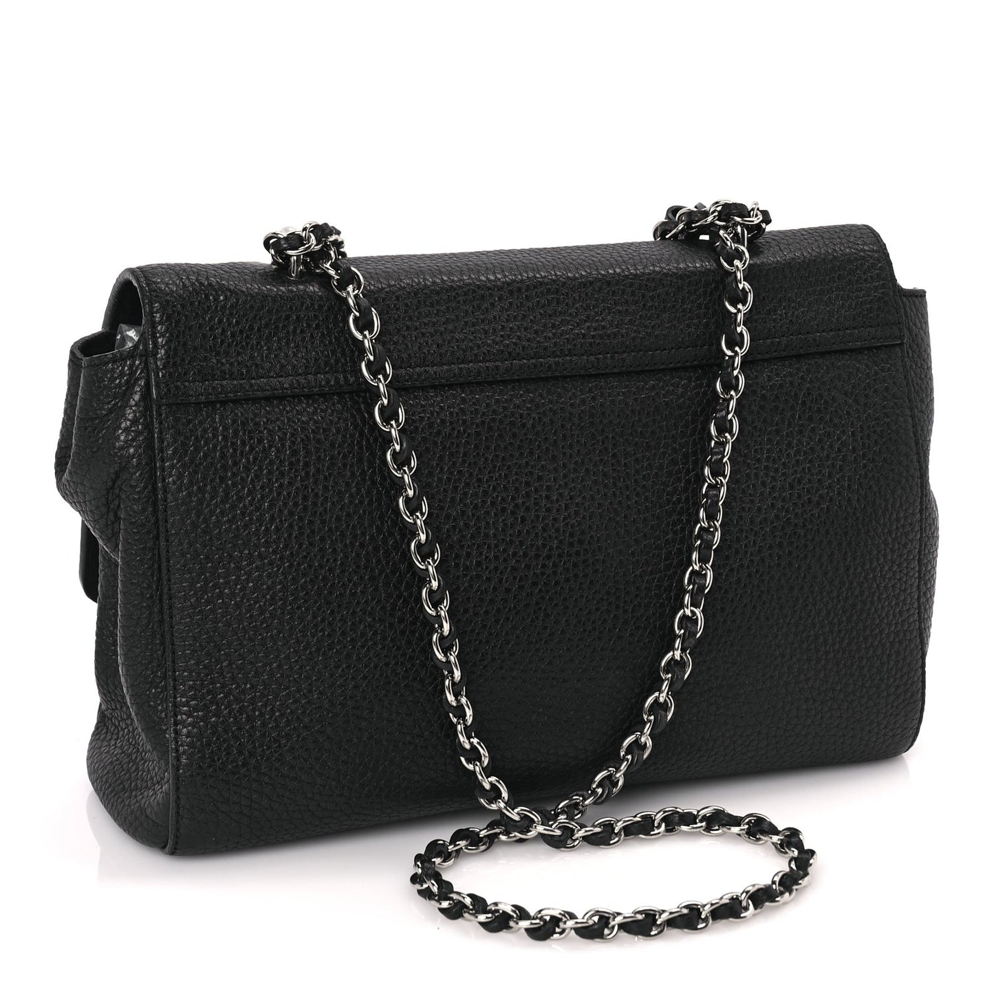 Small Classic Grain Calfskin Medium Lily Black