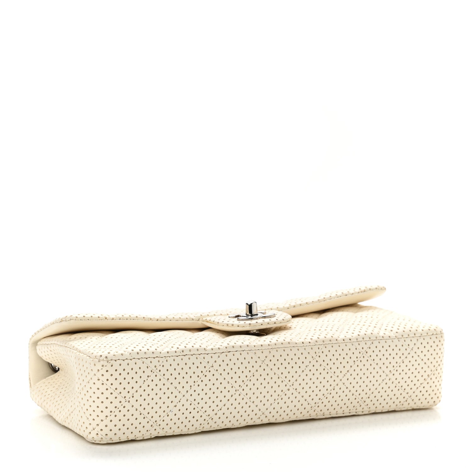 Chanel Lambskin Perforated East West Flap White 4 of 13