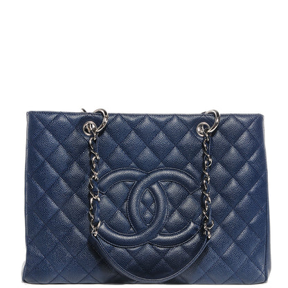 Chanel Caviar Grand Shopping Tote GST Dark Blue 1 of 7