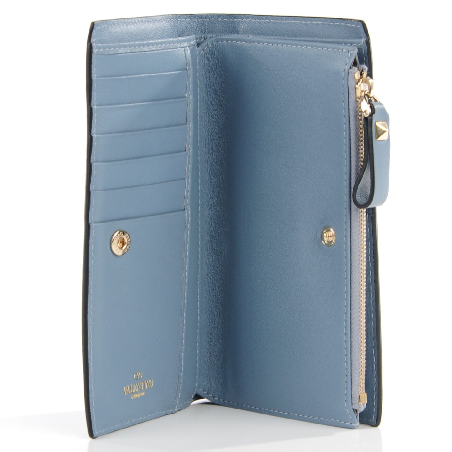 Calfskin Rockstud Continental Wallet London Stone