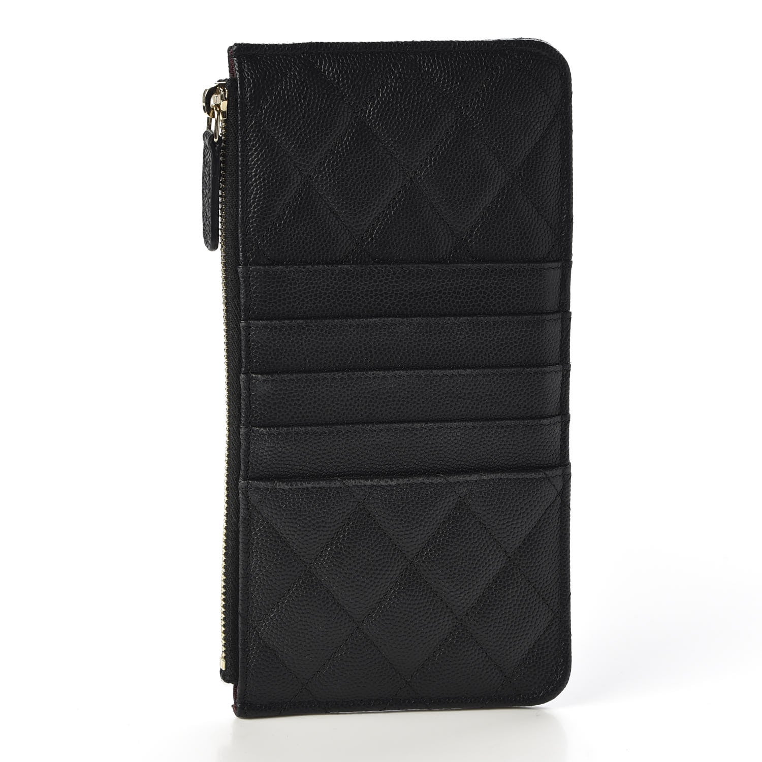 Chanel Caviar Quilted Classic Flat Wallet Pouch Black 2 of 9