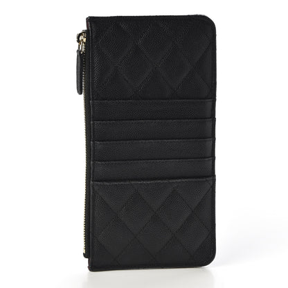 Chanel Caviar Quilted Classic Flat Wallet Pouch Black 2 of 9