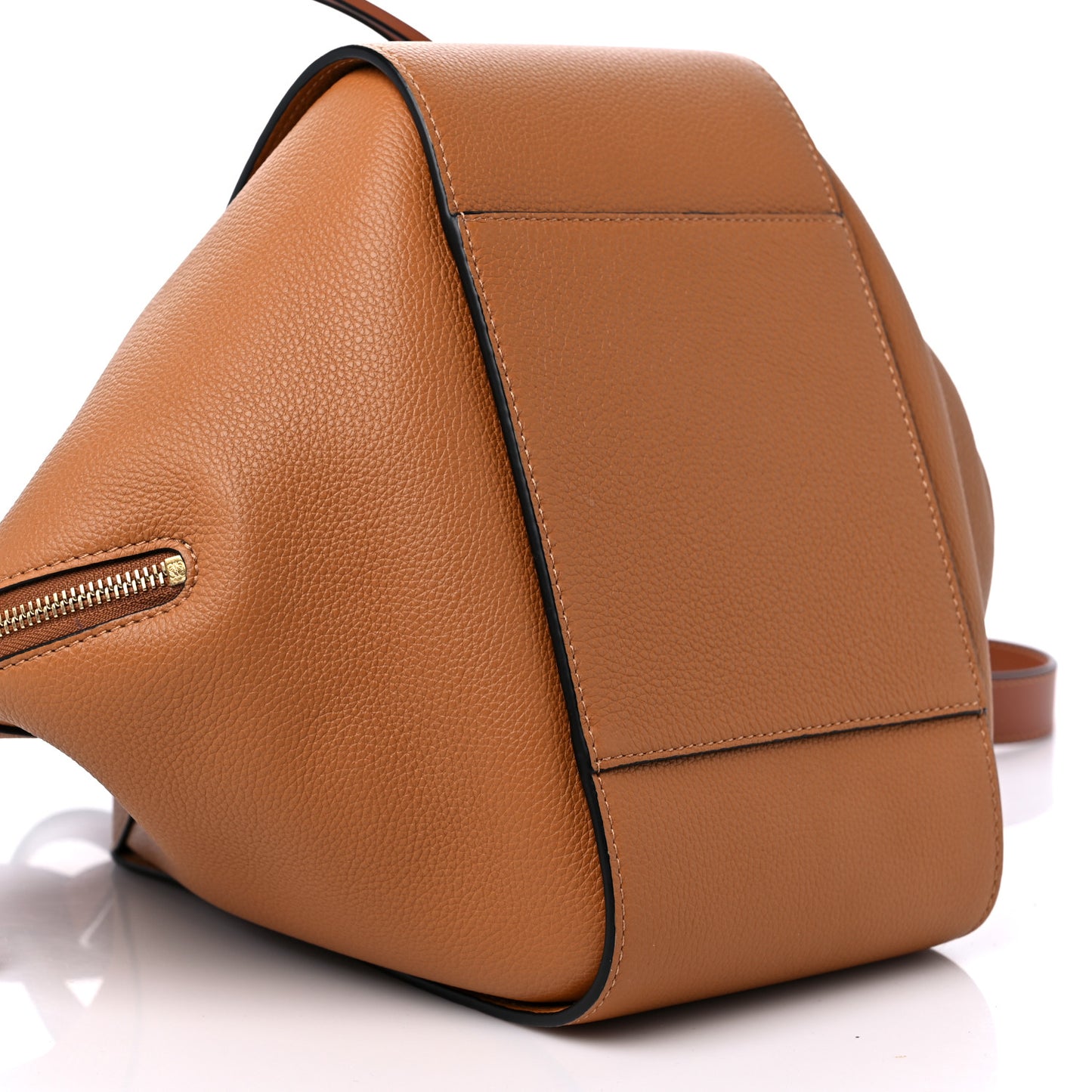 Grained Calfskin Medium Hammock Shoulder Bag Tan