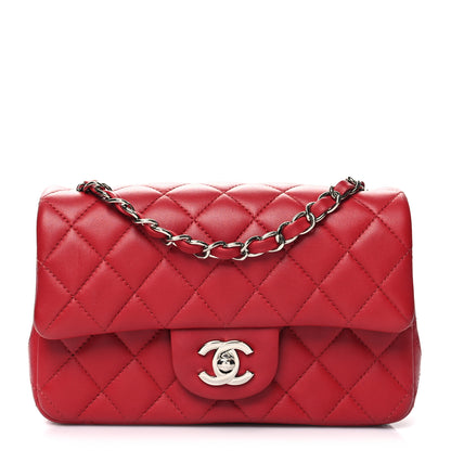 Chanel Lambskin Quilted Mini Rectangular Flap Red 1 of 10