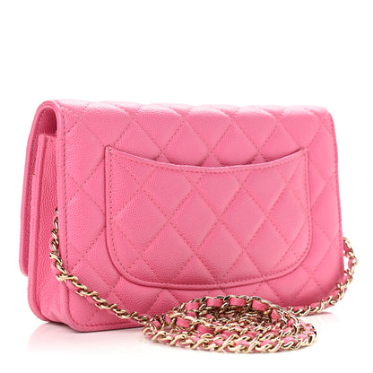 Chanel Caviar Quilted Wallet On Chain WOC Pink 3 of 13