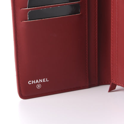 Chanel Patent Quilted Brilliant Yen Wallet Red 8 of 10