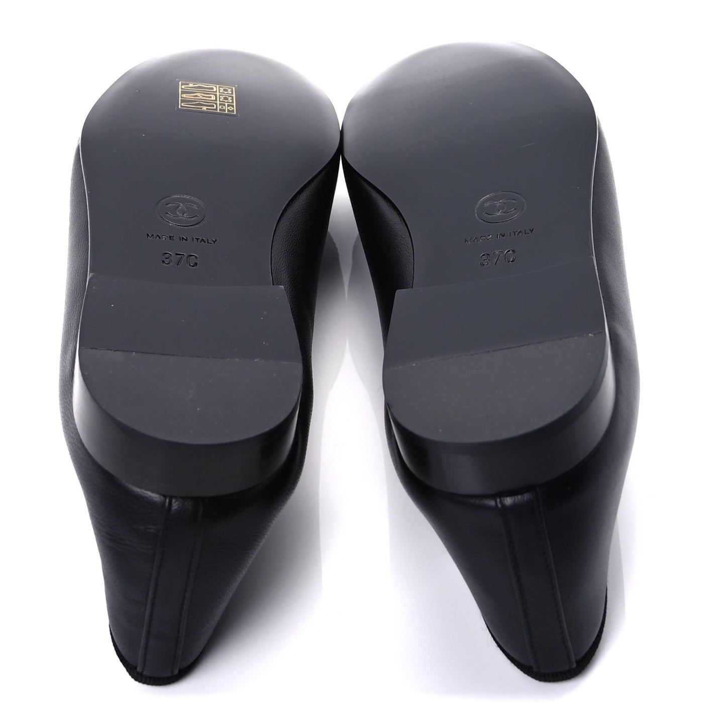 Lambskin Patent Cap Toe CC Ballerina Flats 37  Black