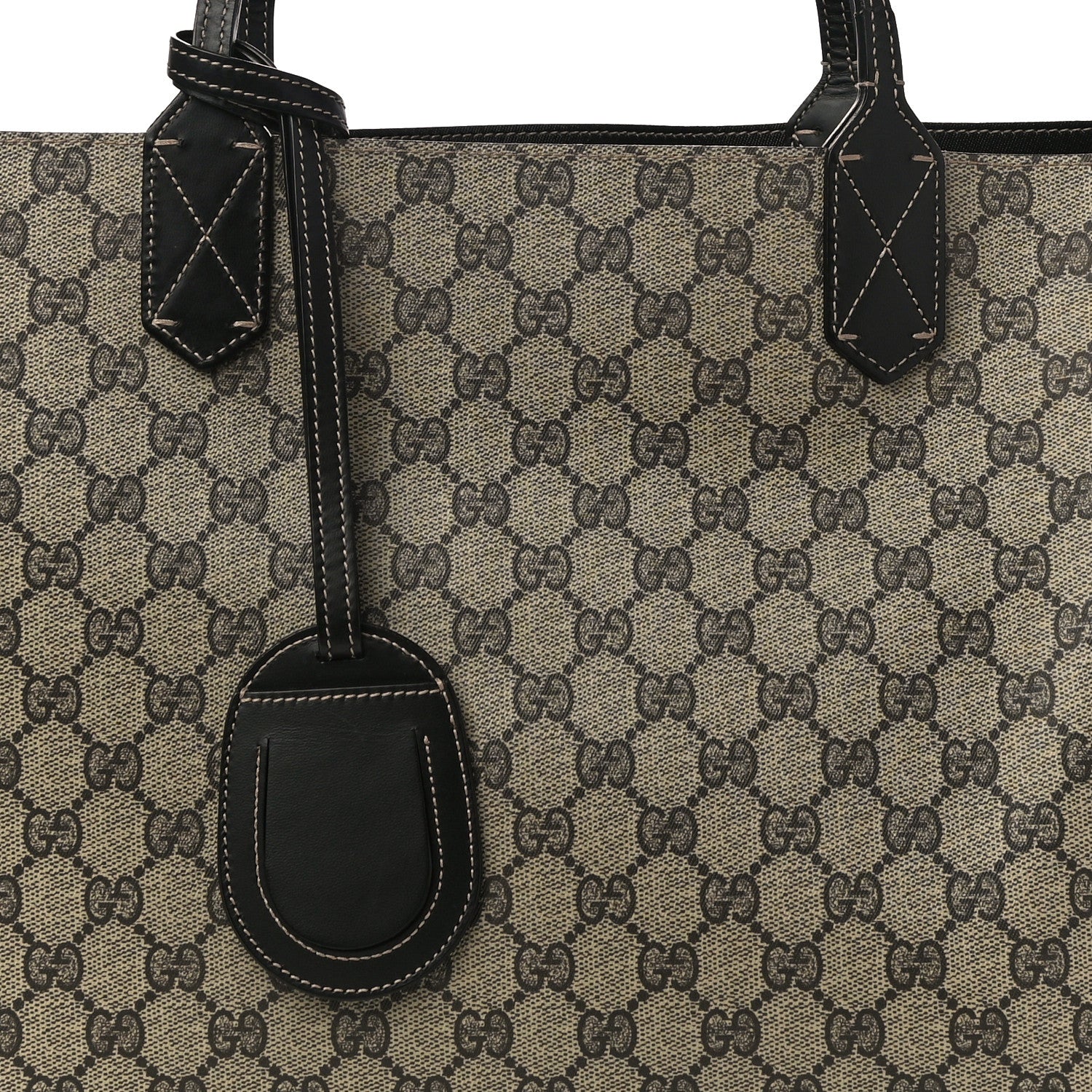 Gucci Calfskin GG Supreme Monogram Medium Reversible Tote Black 11 of 16