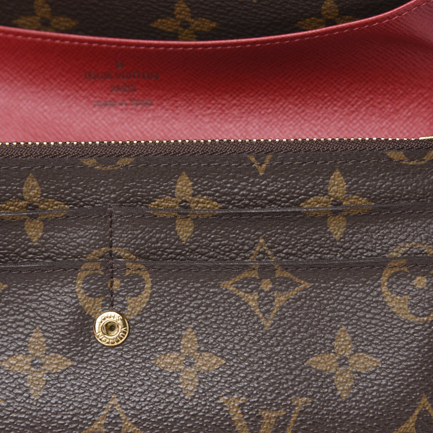 Monogram Emilie Wallet Red