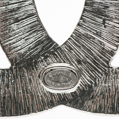 Chanel Baguette Crystal CC Brooch Silver 7 of 7