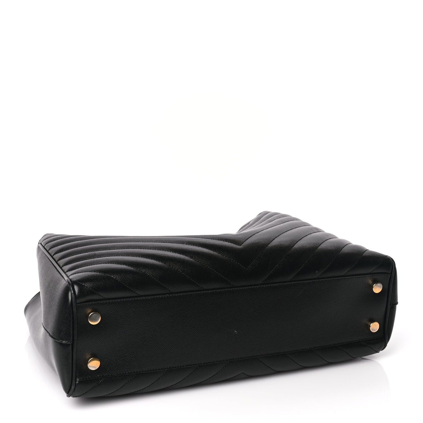 Grain De Poudre Matelasse Chevron Monogram Shopping Bag Black