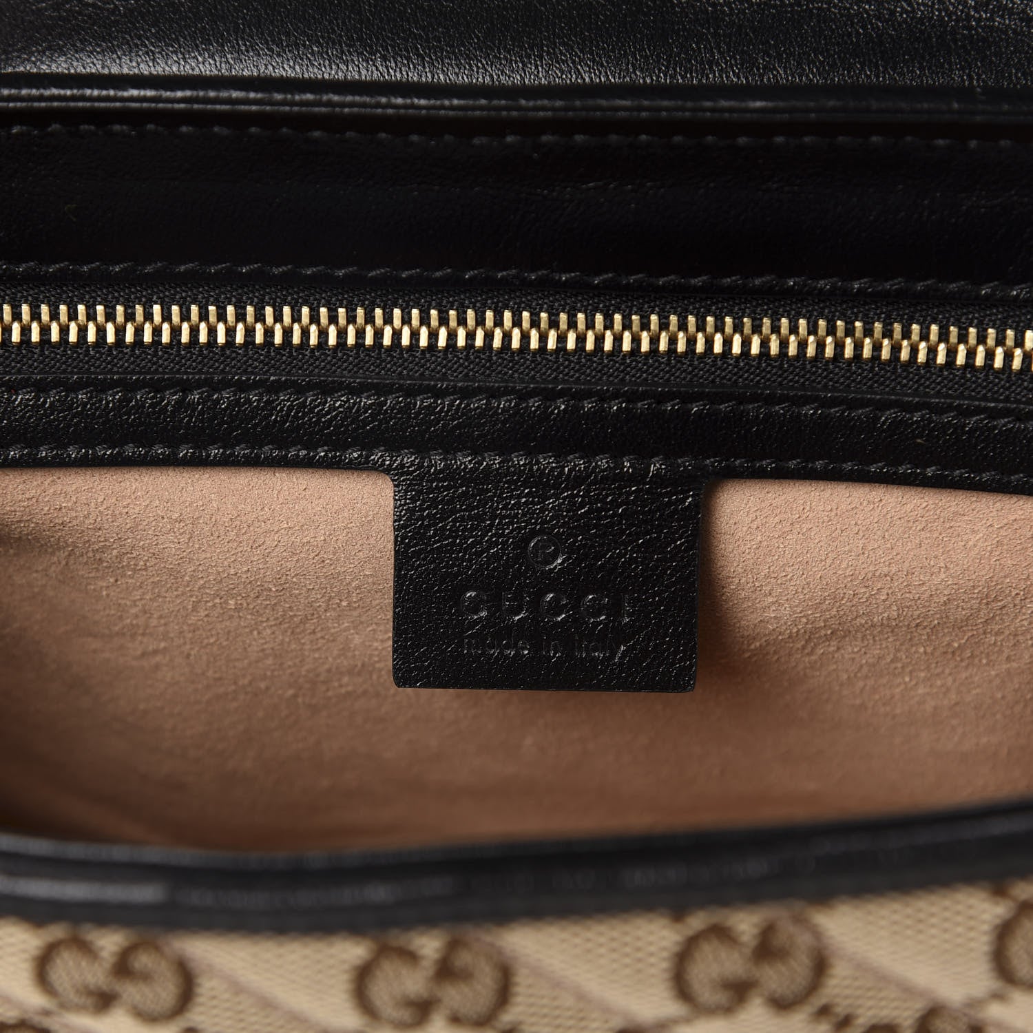 Gucci Monogram Matelasse Diagonal Small GG Marmont Shoulder Bag Beige Black 8 of 10