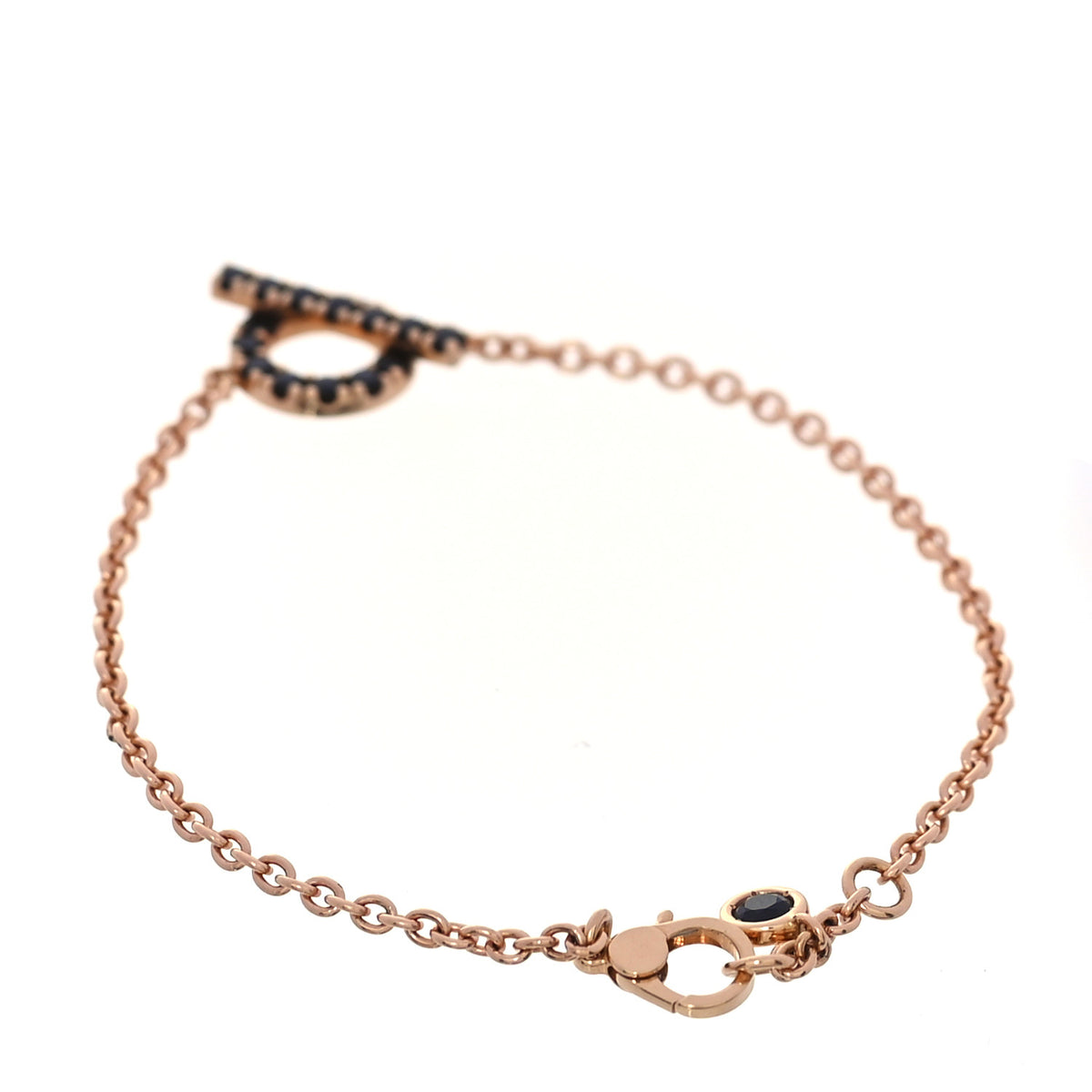 Hermes 18K Rose Gold Black Spinel Finesse Bracelet SH 2 of 3