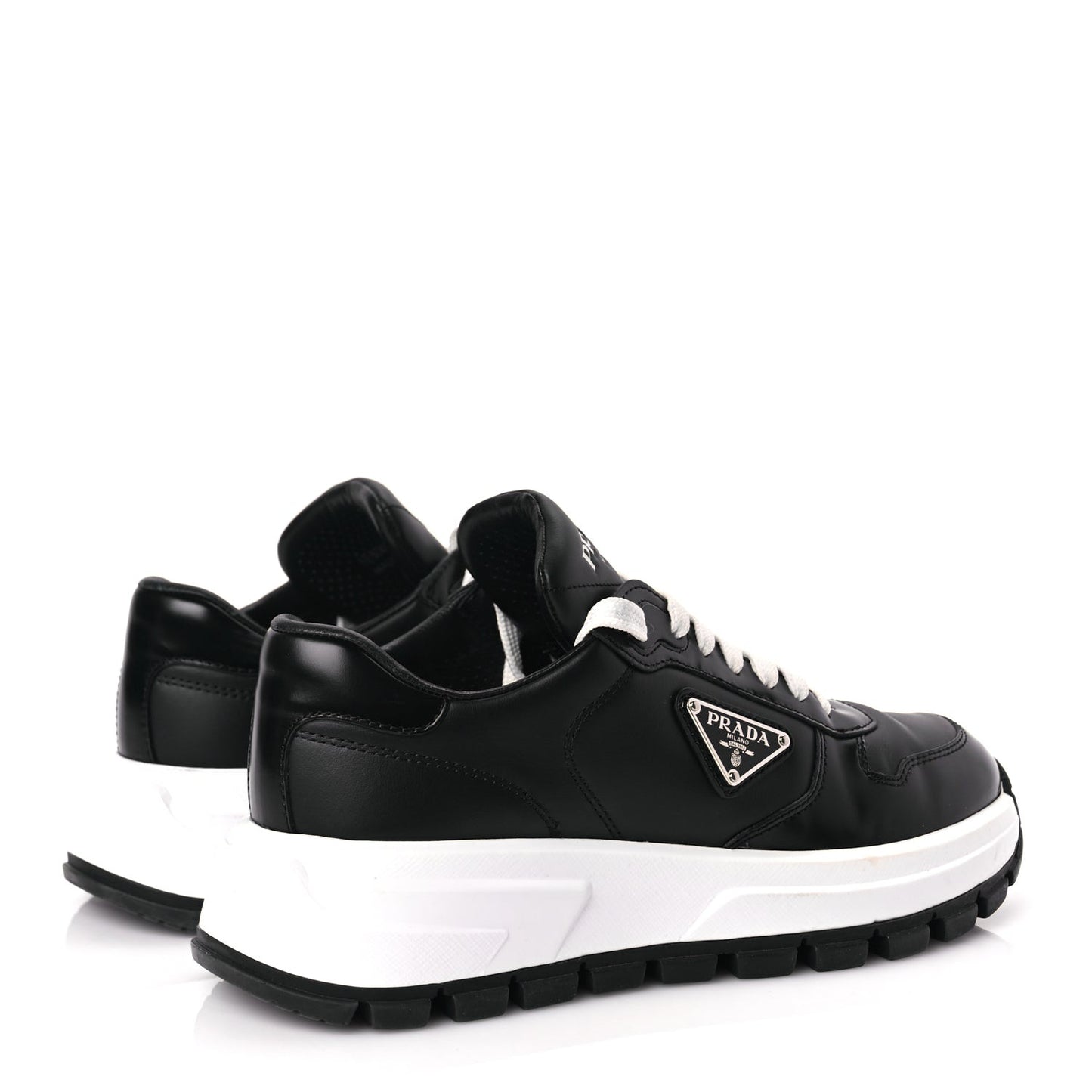 Re-Nylon Spazzolato Triangle Logo Womens Prax 01 45mm Sneakers 36.5  Black
