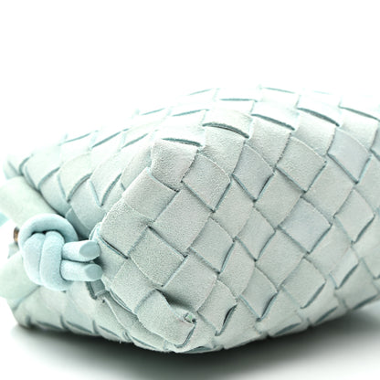 Bottega Veneta Suede Intrecciato Loop Camera Bag Teal 8 of 9