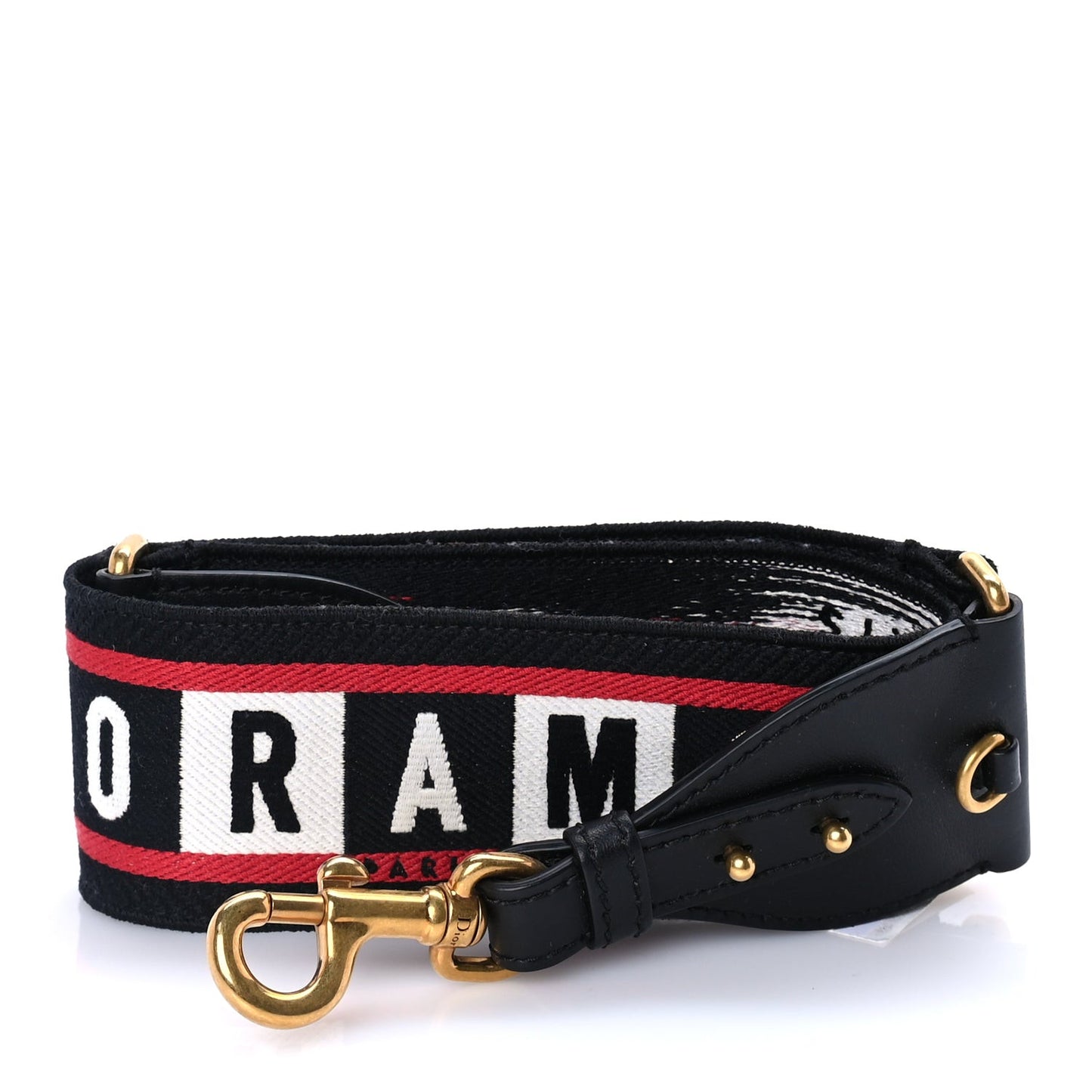 Canvas Embroidered Dioramour Shoulder Strap  Black Red White