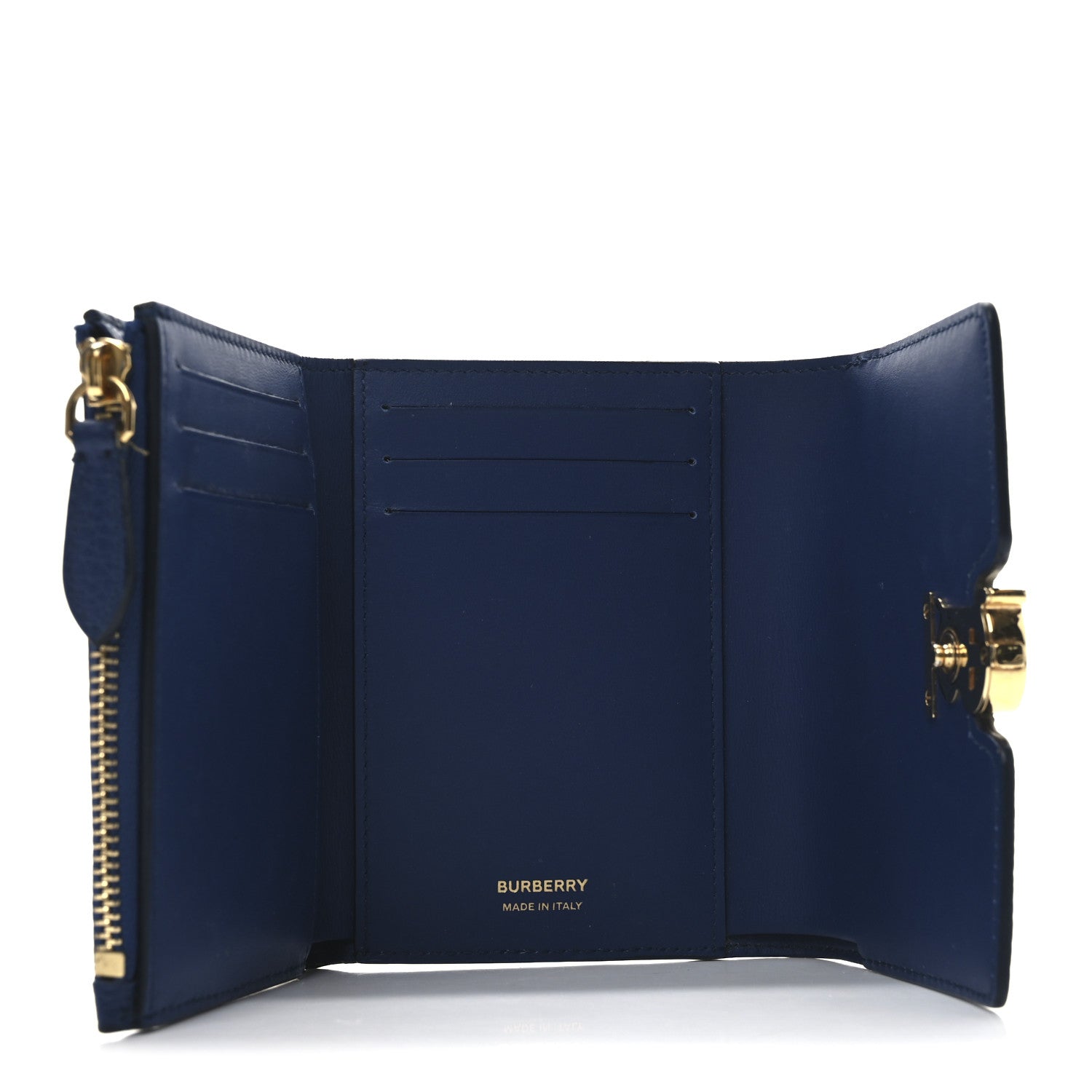 Burberry Grained Calfskin TB Compact Wallet Rich Navy 5 of 6