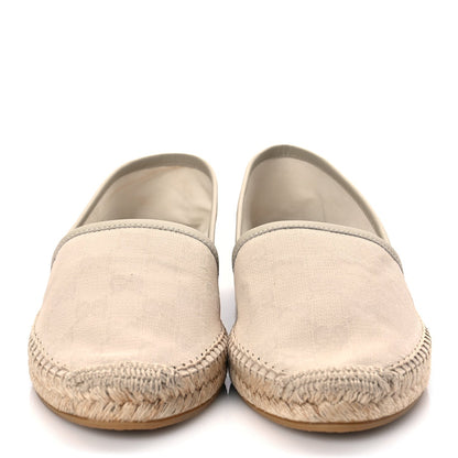 Gucci Washed Cotton Miro Soft Calfskin GG Monogram Espadrilles 38 White Mystic 2 of 10