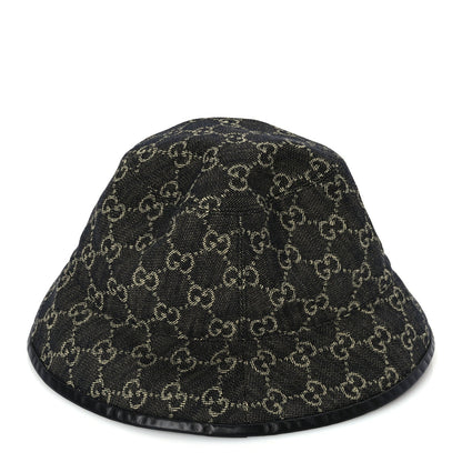 Gucci Jacquard Denim GG Monogram Oscar Bucket Hat M Black Ivory 6 of 9