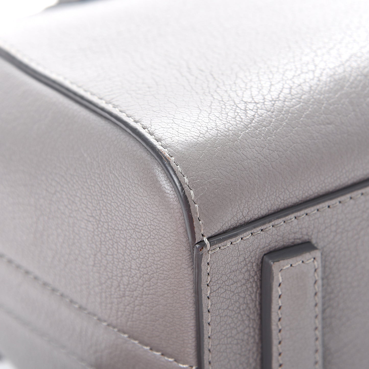 Sugar Goatskin Mini Antigona Pearl Grey