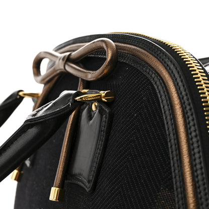 Burberry Prorsum Check Jacquard Orchard Bowling Bag Gold Black 12 of 13