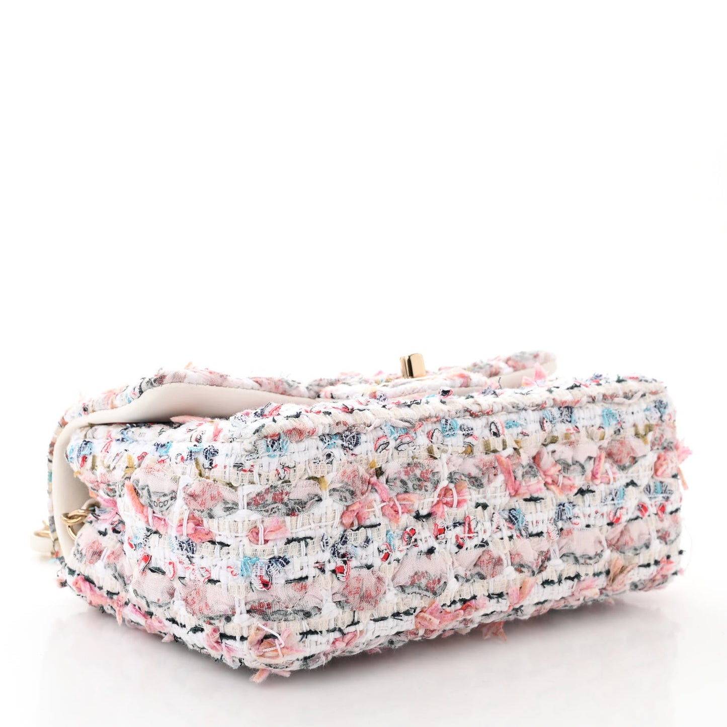 Tweed Quilted Mini Rectangular Flap Ecru Pink Blue Green