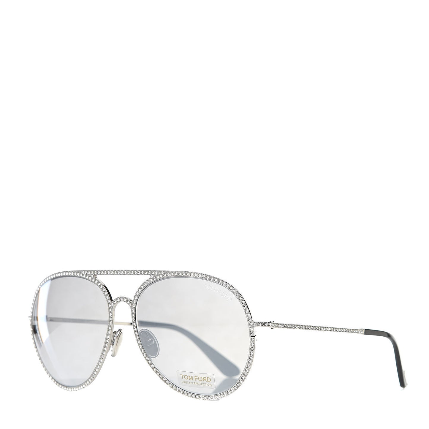 Crystal Embellished Antibes Sunglasses White Gold