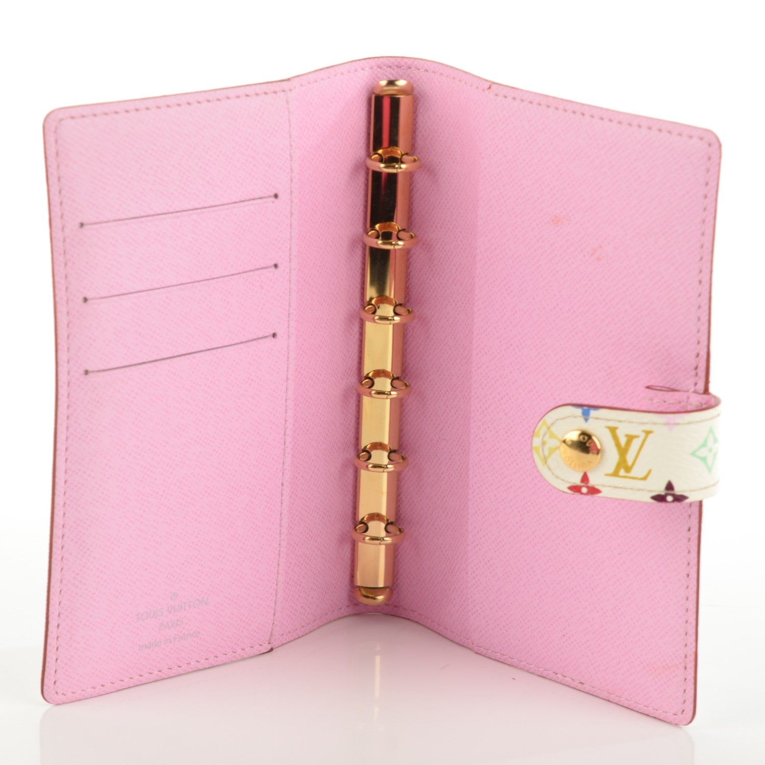 Louis Vuitton Monogram Multicolor Small Ring Agenda Cover White Litchi 5 of 8
