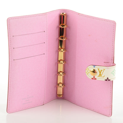 Louis Vuitton Monogram Multicolor Small Ring Agenda Cover White Litchi 5 of 8