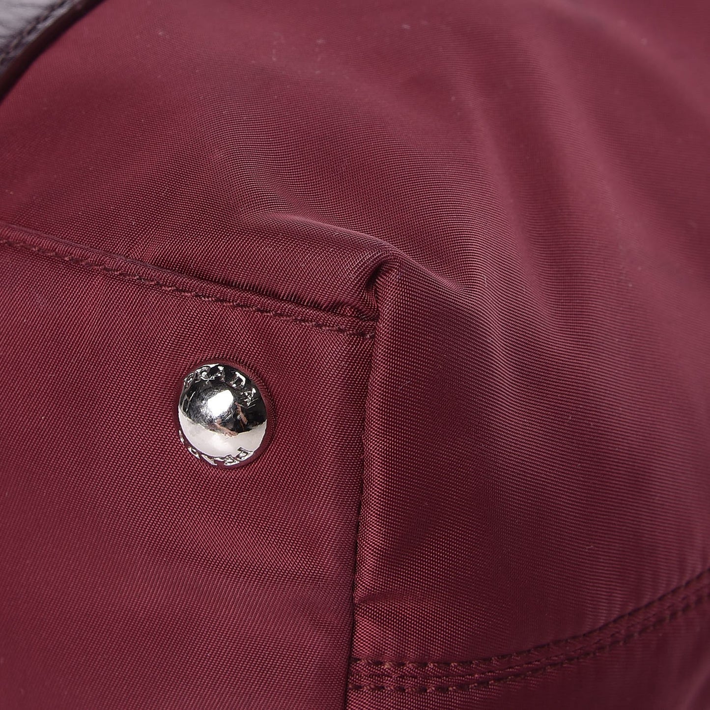 Tessuto Nylon Vitello Tote Granato