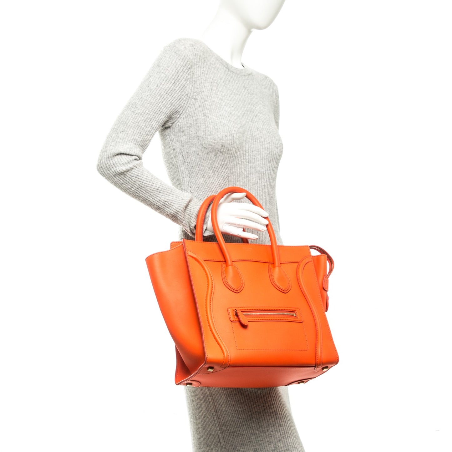 Smooth Calfskin Mini Luggage Bright Orange